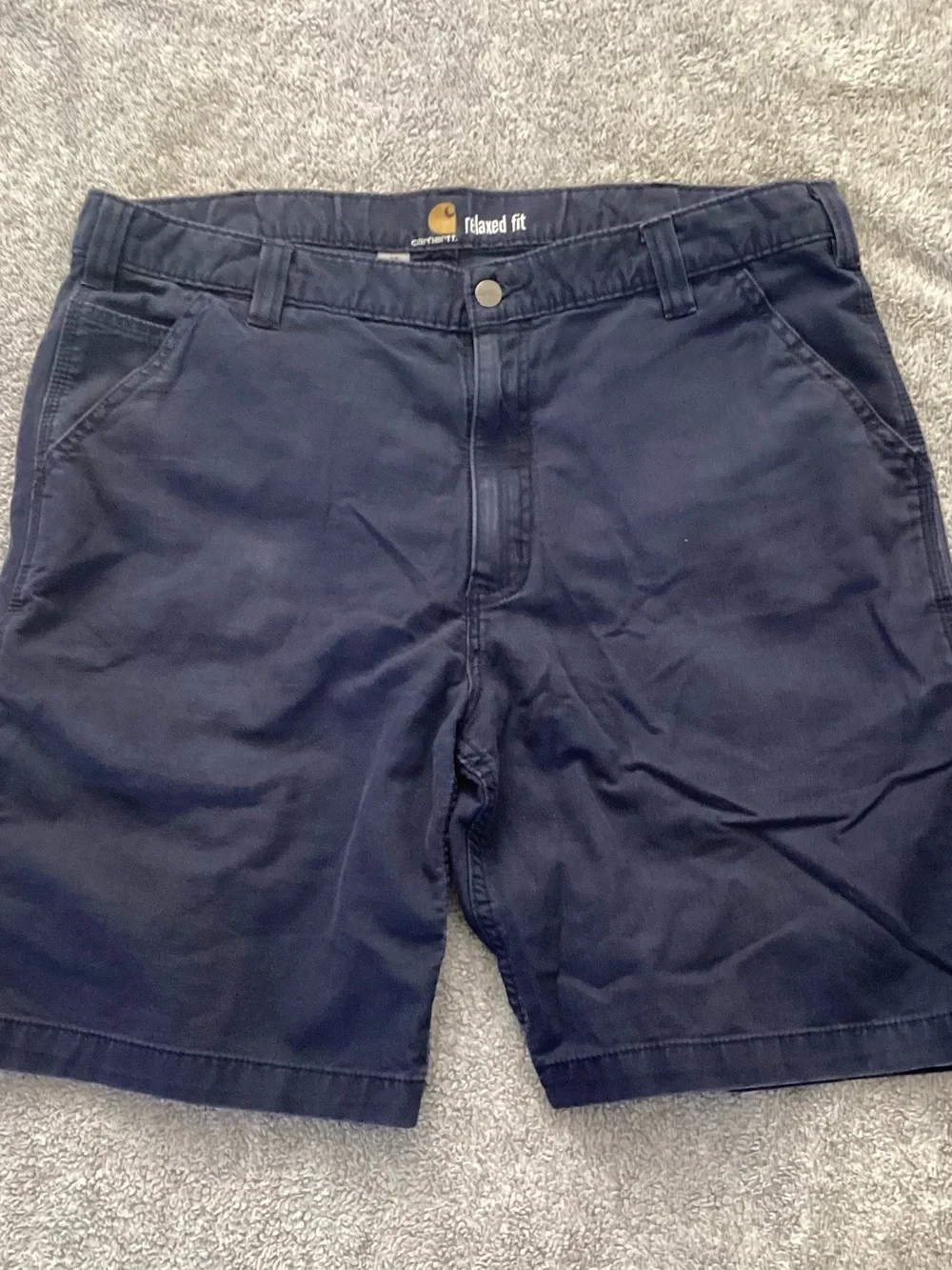 Carhartt Navy Rugged Flex Work Shorts Utility Pocket